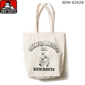 BEN DAVIS ベンデイビス トートバッグ コットン オーガニックキャンパス プリントトート 綿 メンズ レディース 肩がけバッグ BDW-8282B｜select-en
