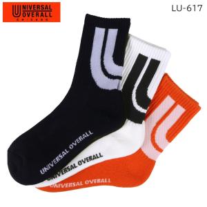 UNIVERSAL OVERALL ユニバーサルオーバーオール レディース クルーソックス 3足セット コットン 綿 ポリエステル 靴下 LU-617｜select-en