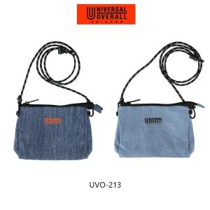 UNIVERSAL OVERALL デニムサコッチ 2L 2WAY サコッシュ ミニショルダーバッグ 横型 コットン綿 レディース メンズ 斜め掛け ユニバーサルオーバーオール UVO-213｜select-en