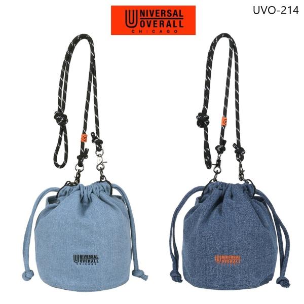 UNIVERSAL OVERALL デニム巾着バッグ 13L 2WAY ミニショルダーバッグ コット...