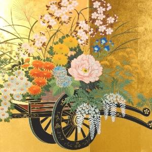 4枚金屏風/ 富永寿峰(平金押し)の詳細画像1