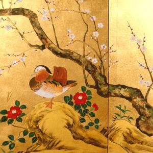 4枚金屏風/ 富永寿峰(平金押し)の詳細画像1