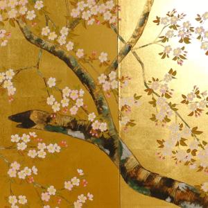 4枚金屏風/ 富永寿峰(平金押し)の詳細画像1