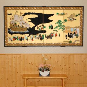 4枚金屏風/ 松井翔雲(南蛮絵巻)の詳細画像2