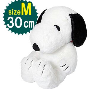 スヌーピー ぬいぐるみ HUGHUGシリーズ 黒 Mサイズ 30cm キャラクターグッズ 077417-15｜select-mofu-y