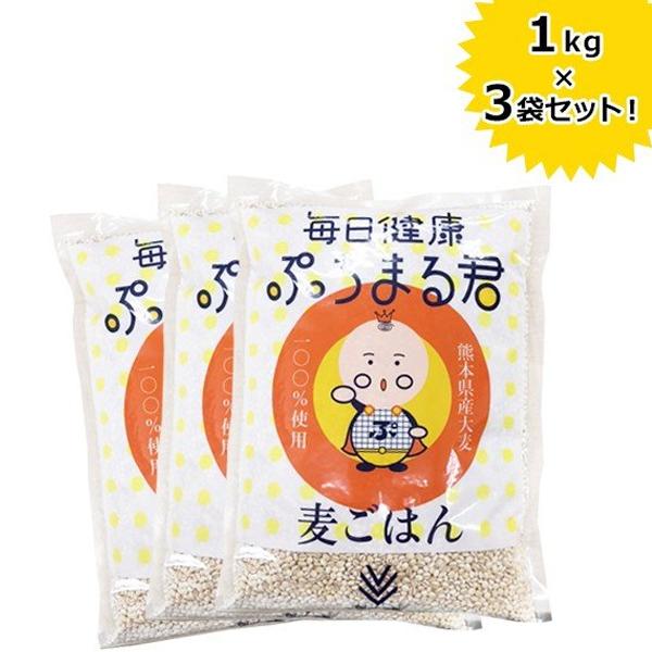 西田精麦 ぷちまる君 1kg×3袋セット 毎日健康 熊本県産 国産大麦100％ 国産 麦ごはん 押し...
