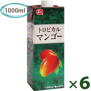 ジューシー トロピカルマンゴー ジュース 1000ml×6本セット 紙パック入り 果汁30％飲料 業務用 割り材｜select-mofu-y