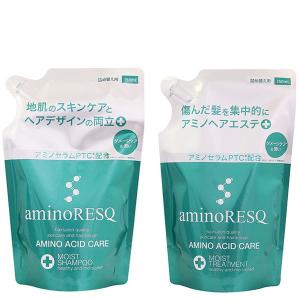 アミノレスキュー モイスト シャンプー＆トリートメントセット 詰め替え用 各350ml ８種のアミノ酸配合 アミノ酸シャンプー｜select-mofu-y