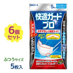 2個セット】白元アース 快適ガードプロ 立体タイプ ふつうサイズ 5枚入