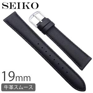 SEIKO セイコー 腕時計 純正 ベルト 19mm 牛革スムース 黒 バンド アクセサリー 替え 交換用 DX60A｜select-mofu-y