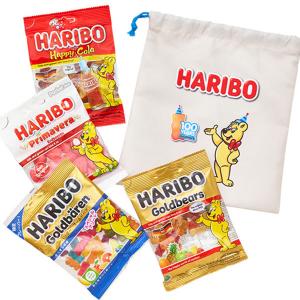 ハリボー グミ お楽しみ巾着 320g HARIBO グミ4種類 ゴールドベア 100周年 オリジナル巾着袋付き フルーツグミ おやつ 海外輸入菓子