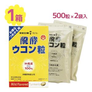 沖縄産 ウコン 醗酵ウコン粒 詰替用 500粒 2袋入 サプリメント 国産 健康食品 栄養補助 サポート ヘルスサポート｜select-mofu-y