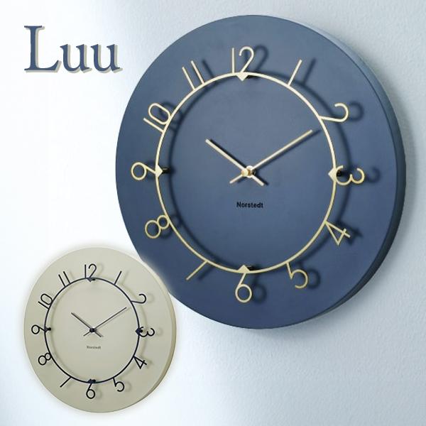 時計 壁掛け インターフォルム Luu ウォールクロック 全２色 ネイビー ベージュ CL-4317...