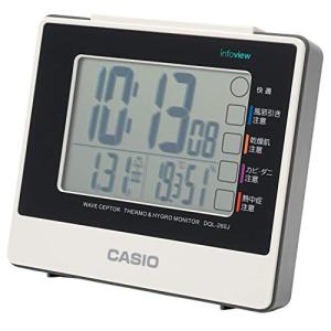CASIO(カシオ) 目覚まし時計 電波 デジタル 生活環境 温度 湿度 カレンダー 表示 ホワイト H10.4×W11.5×D5cm DQL-260