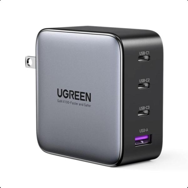 UGREEN Nexode 充電器 100W 4ポート 新生代GaN技術 Type-c PD急速充電...