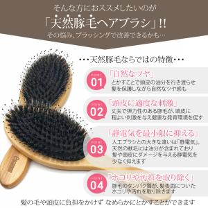 ヘアブラシ 豚毛 プレゼント 高級 サラサラ ...の詳細画像2