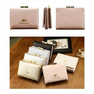 おしゃれ 女子 女の子 三つ折り 財布 がま口 小銭入れ付き＆写真入れ