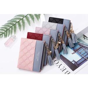 可愛いハートチャーム 女の子 二つ折り スリム コンパクト