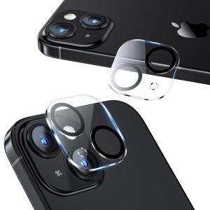 NIMASO カメラフィルム iPhone15/iPhone15Plus用 カメラレンズ 保護 カバー 強化ガラス 全面保護 黒縁取り 露出オーバー｜select-shop-glitter