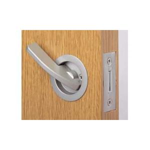 【直送品】マツ六 引戸レバー鎌錠 表示錠 トイレ錠 ニッケル バックセット38ミリ 扉厚:27~36...