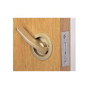 【直送品】マツ六 引戸レバー鎌錠 表示錠 トイレ錠 ゴールド バックセット38ミリ 扉厚:27~36...