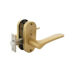 【直送品】マツ六 MJ20レバー トイレ錠 ゴールド バックセット:50mm 扉厚:29~45mm ...