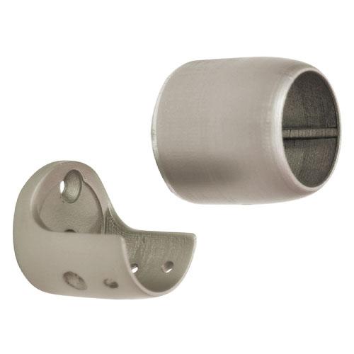 マツ六 BAUHAUS フリーRレール Nエンドソケット W46×D41×H46mm | 屋外 手摺...