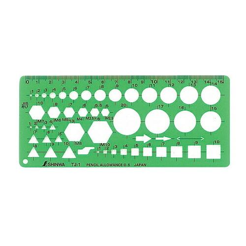 シンワ テンプレートボルトナット定規 TJ-1 66026