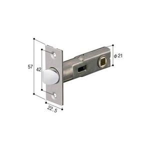 ドアノブ ゲートレバー用取替ラッチ バックセット60ミリ