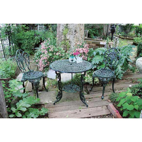 【直送品】ジャービス商事 アルミ鋳物テーブル3点セット(大) | ガーデン エクステリア おしゃれ ...