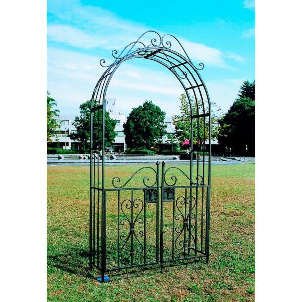 【直送品】ジャービス商事 門扉付アーチ3型