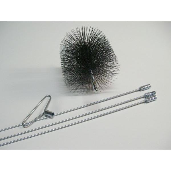 煙突掃除器 4.5インチブラシ付き ブラシ:1個 直径115mm(4.5インチ)×長約170mm 棒...