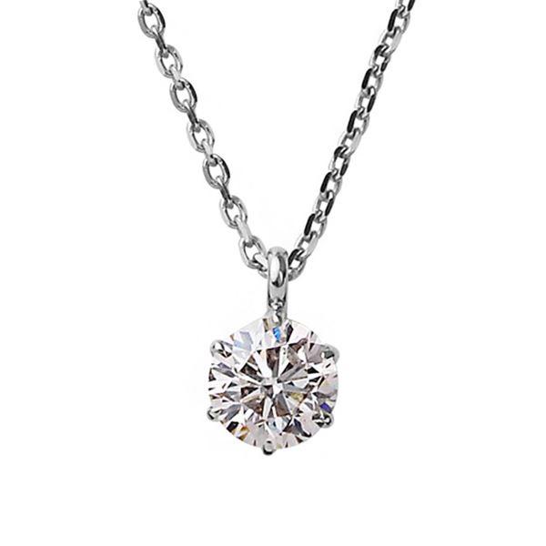 ダイヤモンド ネックレス 一粒 K18 ホワイトゴールド 0.3ct ダイヤネックレス シンプル ペ...