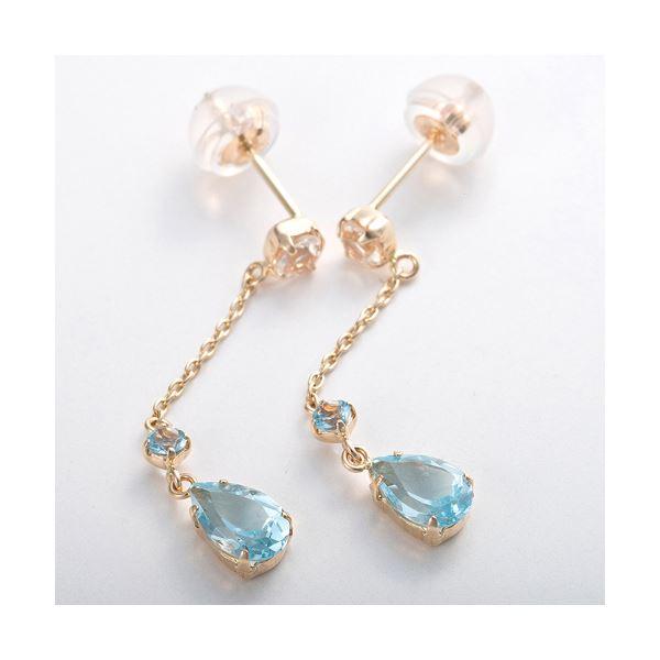 ブルートパーズ ブルームーン スカイブルートバーズ ピアス K10 イエローゴールド スタッド シリ...