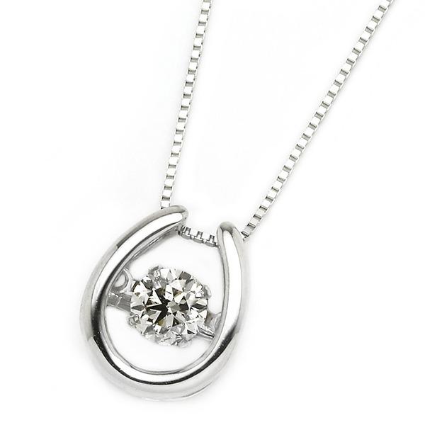 ダイヤモンド ネックレス プラチナ Pt900 0.3ct 揺れる ダイヤ ダンシングストーン ダイ...
