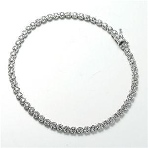 K14WG ホワイトゴールド テニスブレスレット ダイヤモンド 1.24