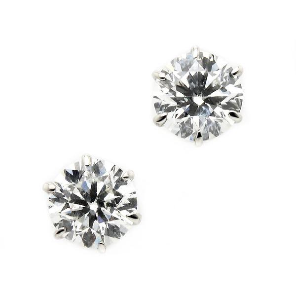 ダイヤモンド ピアス プラチナ Pt900 0.8ct ダイヤピアス Dカラー SI2 Excell...
