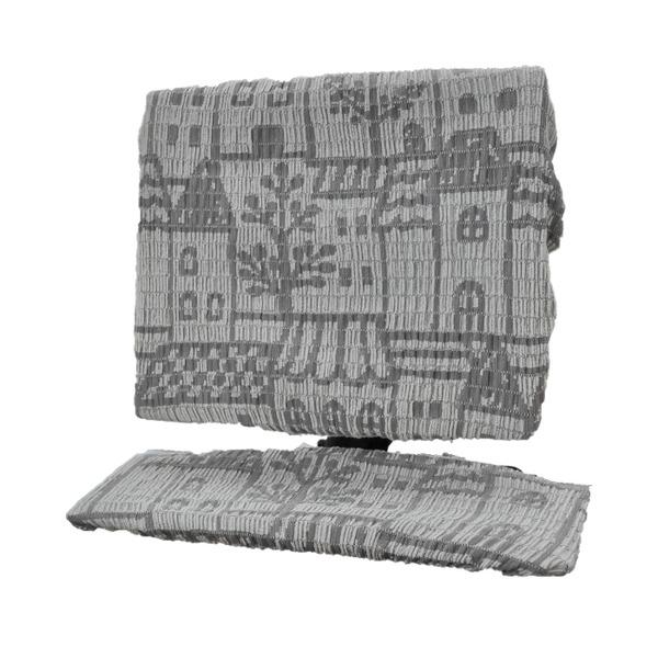 抗菌防臭・洗えるストレッチパソコンカバー（モニター＆キーボード） 〔タウン〕 グレージュ