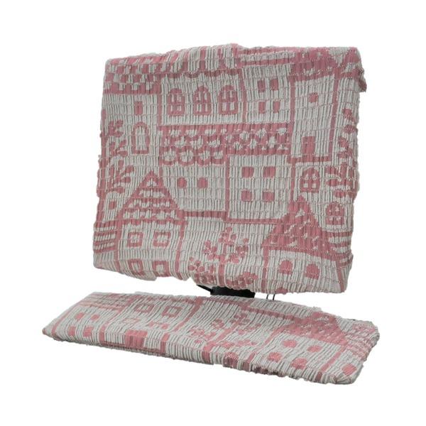 抗菌防臭・洗えるストレッチパソコンカバー（モニター＆キーボード） 〔タウン〕 ピンク