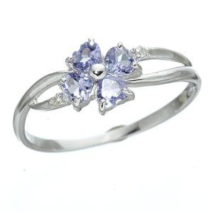 K18WG ハートシェイプ タンザナイトダイヤリング 指輪 13号