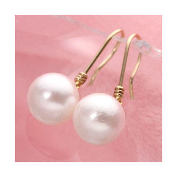 K18パールフックピアス