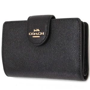 コーチ 財布 COACH アウトレット レザー ミディアム コーナー ジップ ウォレット 二つ折り財布  6390 IMBLK   n210319｜selectag