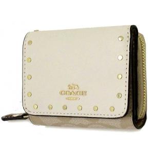 コーチ 財布 COACH アウトレット シグネチャー スネーク ウィズ リベット スモール トライフォールド ウォレット C3322 IMOT4