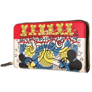 コーチ レザー財布 アウトレット COACH Disney X Keith Haring ミッキーマウス ミディアム ID ジップアラウンド ウォレット C7801 IMA47 n220701｜selectag