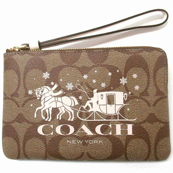 【並行輸入品】コーチ ポーチ COACH アウトレット シグネチャーキャンバスコーナージップリストレ...