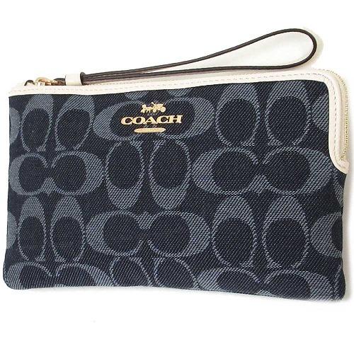 【並行輸入品】コーチ ポーチ COACH アウトレット シグネチャー デニムキャンバス リストレット...