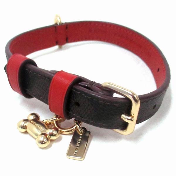 コーチ 犬の首輪 COACH アウトレット シグネチャー ペット用品 スモール リーシュ 骨型 チャ...