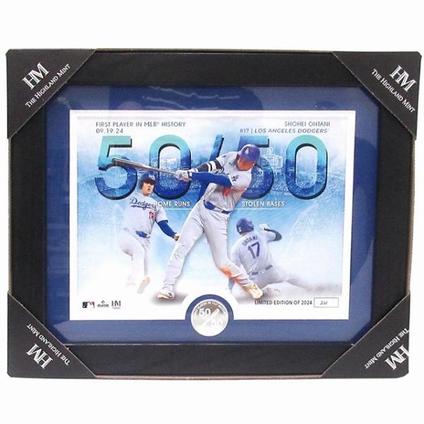 【並行輸入品】大谷翔平選手 ロサンゼルス・ドジャース 50-50 達成記念コイン フォトフレーム 世...
