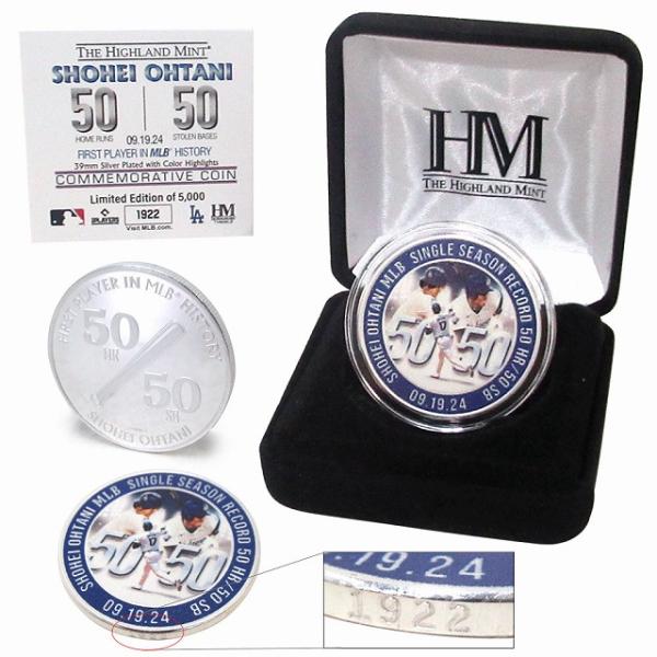 【並行輸入品】大谷翔平選手 ロサンゼルス・ドジャース 50-50 達成記念コイン 限定 シリアル番号...