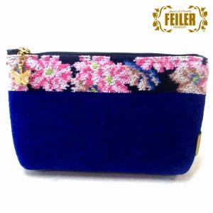 feiler（フェイラー） 未使用 ポーチ 巾着 グレー 花柄 フラワー